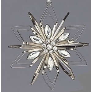 Vintage Snowflake with Gemstones Christmas Ornament