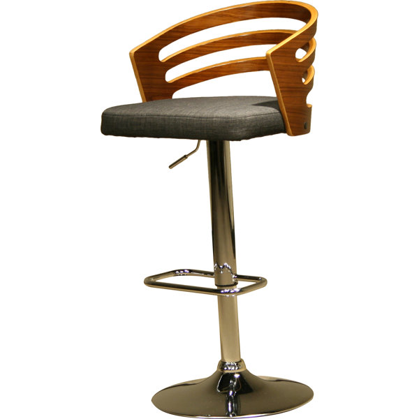 Modern Wood Adjustable Height Swivel Bar Stool by AC Pacific