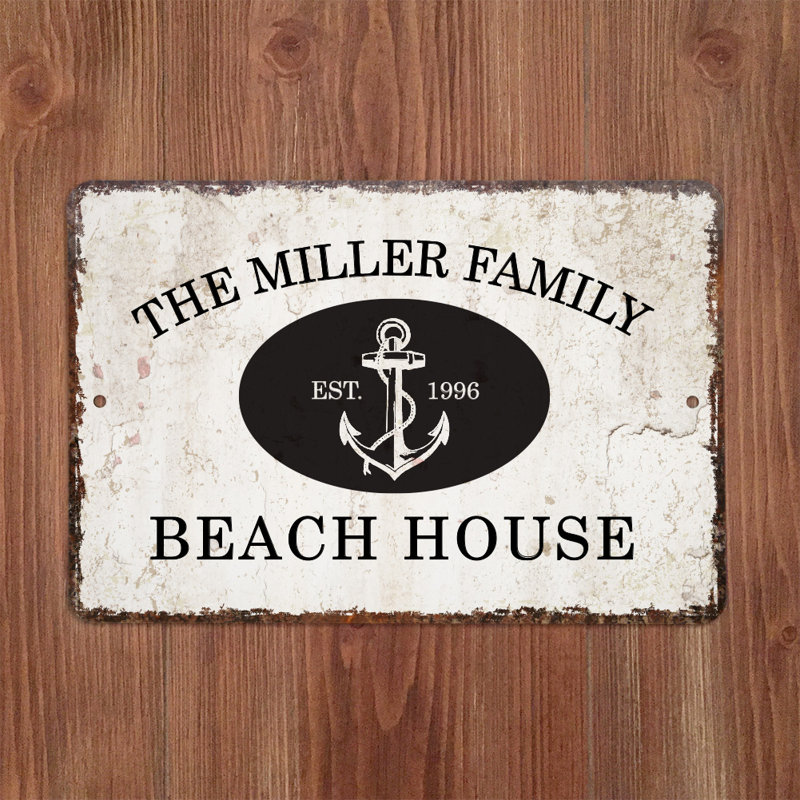 4 Wooden Shoes Personalized Distressed Vintage Look Beach House