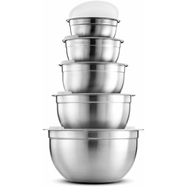 Premium 5 Piece Stainless Steel Mixing Bowl Set by FD Brand