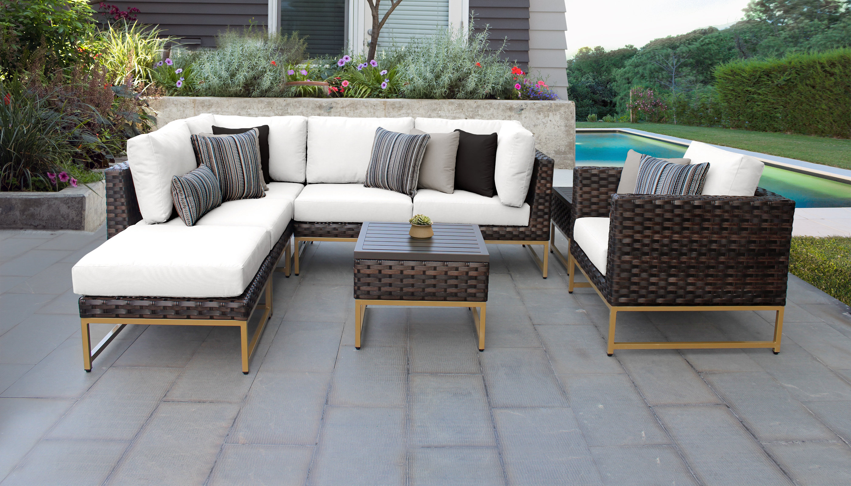 Henson 8 Piece Sectional Seating Group With Cushions Allmodern Henson 8 Piece Sectional Seating Group