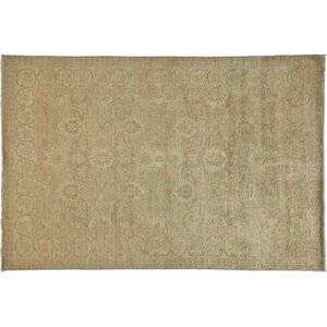 One-of-a-Kind Oushak Hand-Knotted Beige Area Rug