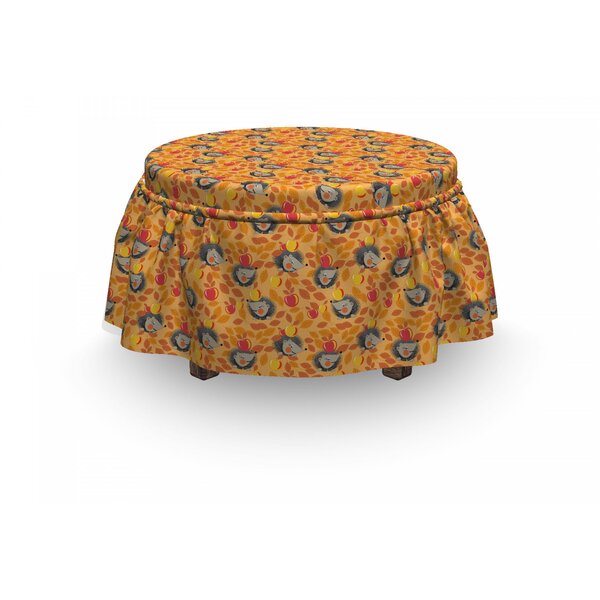 Hedgehog Happy Autumn Forest 2 Piece Box Cushion Ottoman Slipcover Set By East Urban Home