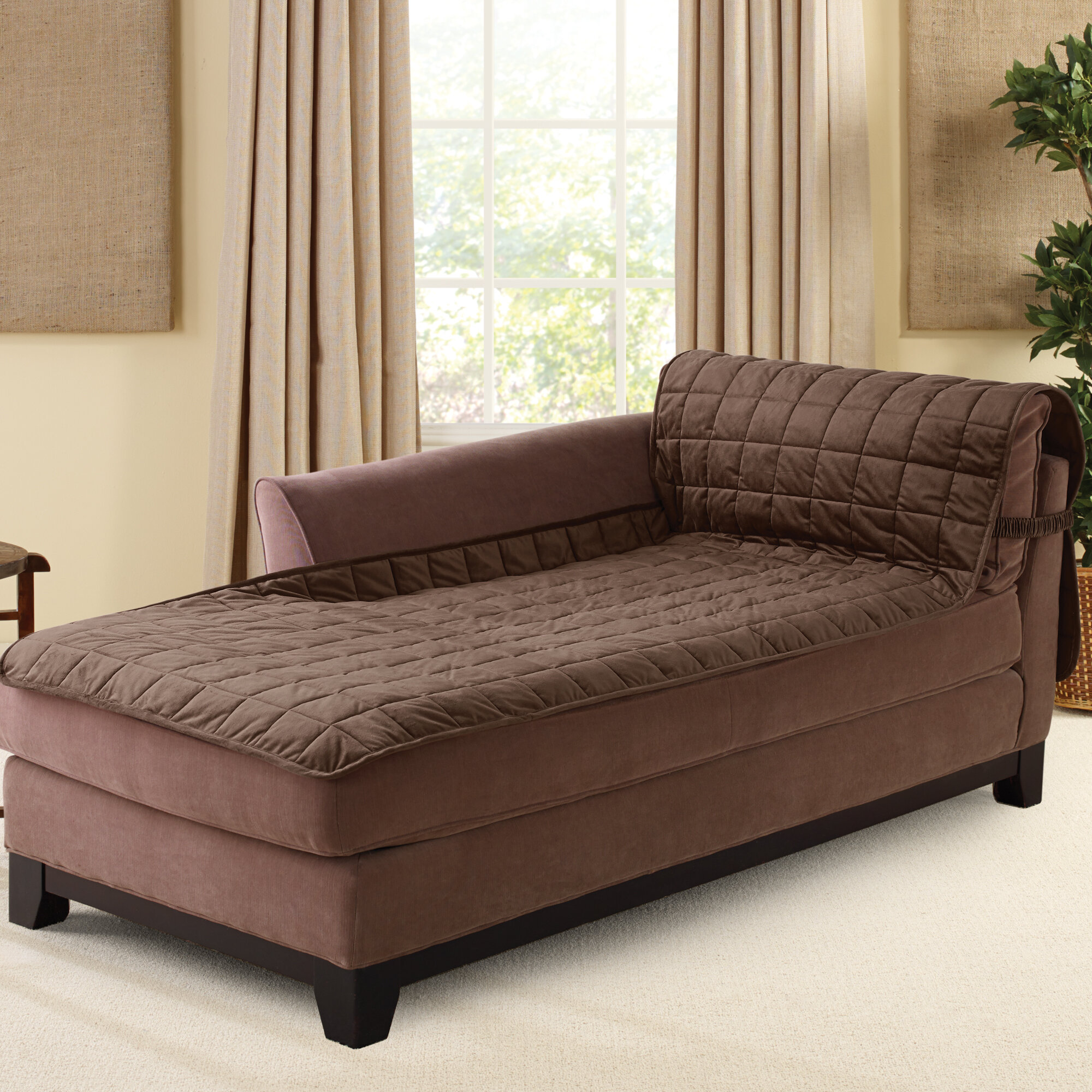 slipcover for chaise lounge with two arms