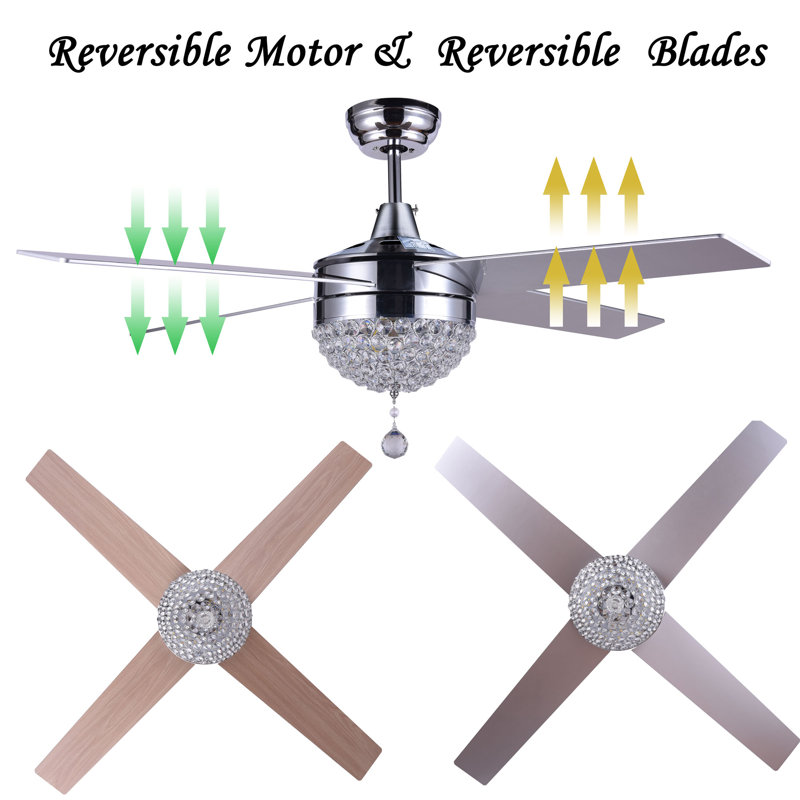 House Of Hampton Aalin 4 Blade Led Ceiling Fan With Remote Light