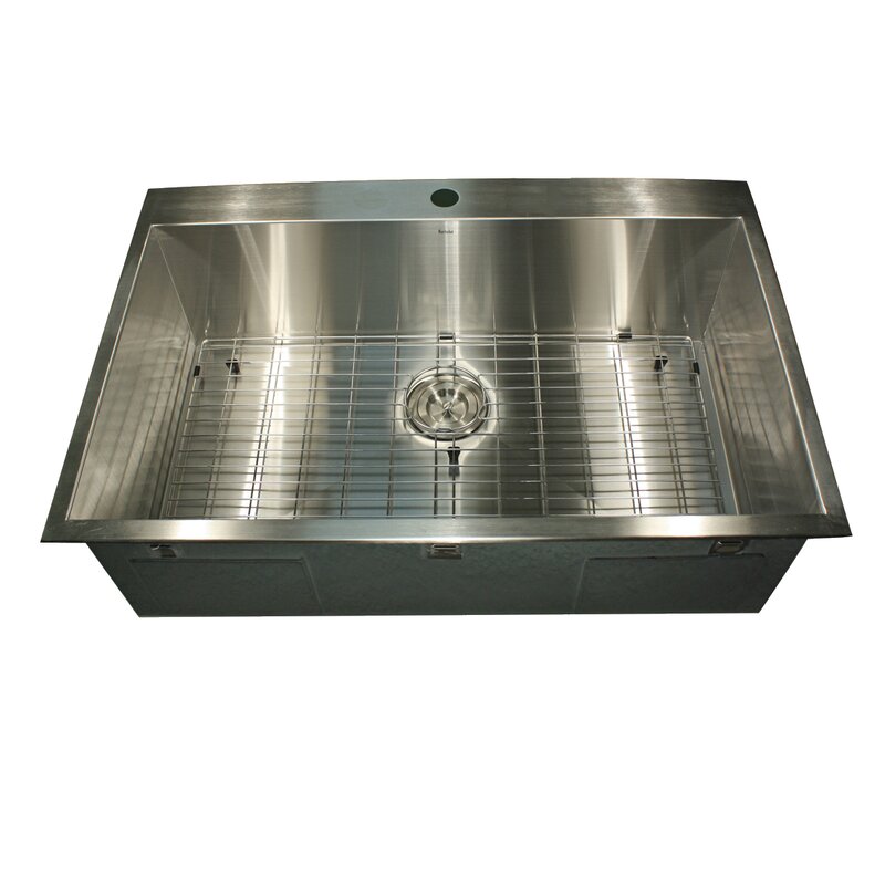 Nantucket Sinks Pro Series 33 L X 22 W Rectangle Single Hole Topmount