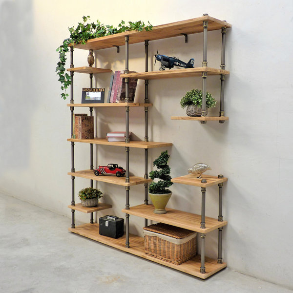Cirillo Industrial Mid-Century Etagere Bookcase by Williston Forge