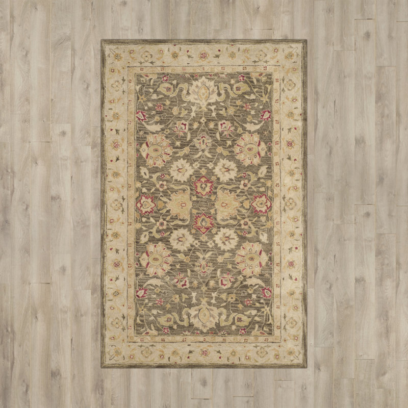 Three Posts Ashville HandTufted Olive / Beige Area Rug & Reviews Wayfair