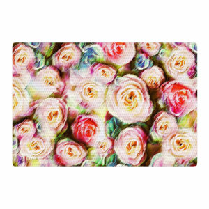 Dawid Roc Rose Romantic Gifts Photography Green/Pastel Area Rug