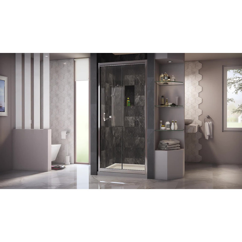 DreamLine Butterfly 35.5" x 72" Folding Frameless Shower Door & Reviews