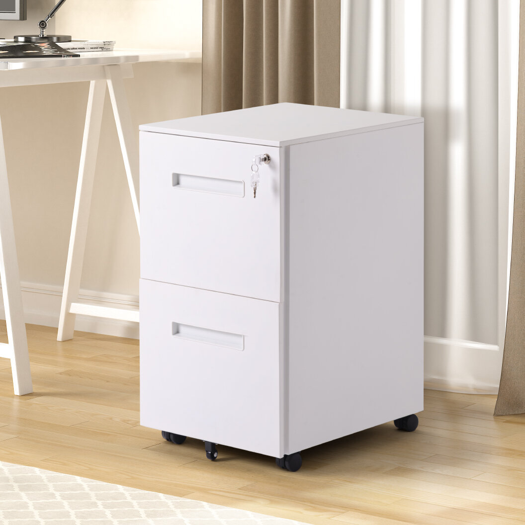 Inbox Zero 2 Drawer Mobile Vertical Filing Cabinet Wayfair