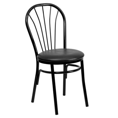 Isidora Metal Windsor Back Side Chair Ebern Designs Upholstery Color: Black