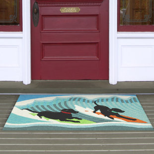 Summerton Collection Rugs Wayfair Olsen Surfing Dogs Blue Indoor Outdoor Area Rug