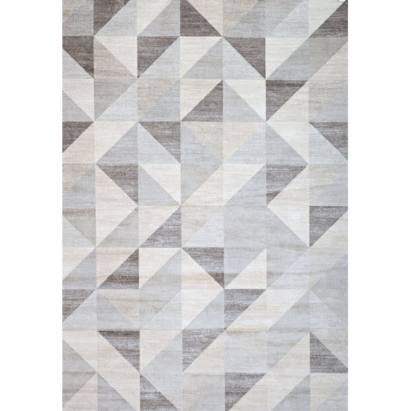 Claxton Grey/White Area Rug by Ivy Bronx