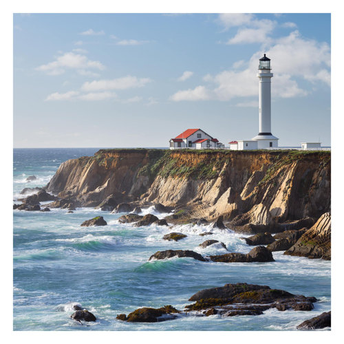 Point Arena Lighthouse, California 2.88m x 2.88m Textured Matt Peel & Stick Wallpaper Roll East Urban Home