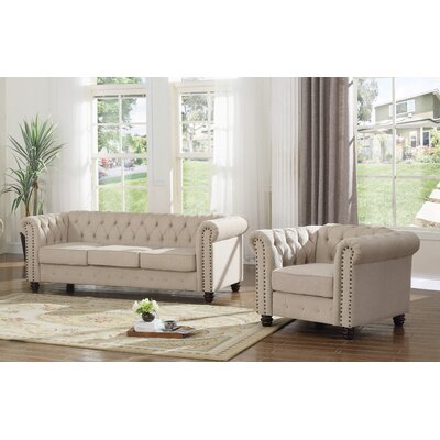 Howington Living Room Set Alcott Hill® Fabric: Beige