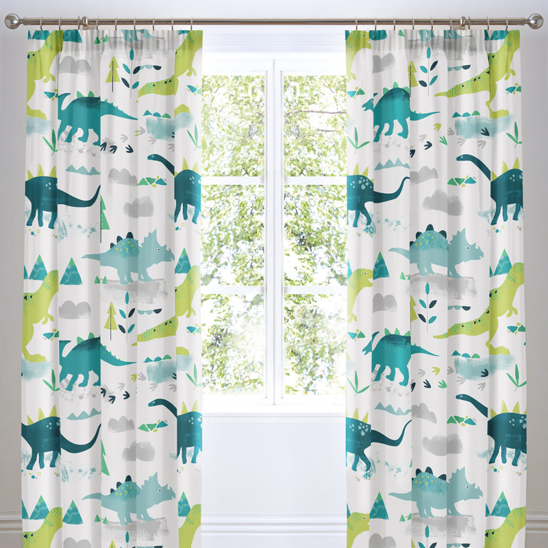 Dinosaur Pleat Room Darkening Curtains