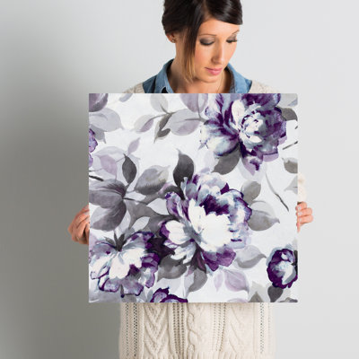 Scent of Plum Roses II Painting Print on Wrapped Canvas Lark Manor Size: 18" H x 18" W x 0.75" D