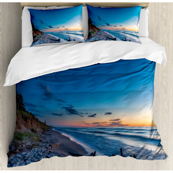 Download 2 Pieces Set meadow park Twin Linen Duvet Cover with Pillow Shams Corner Ties Vintage Stone ...