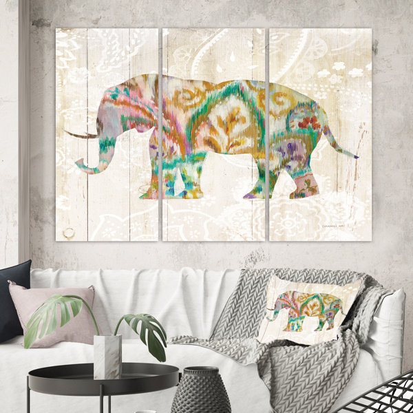 East Urban Home Boho Paisley Elephant Ii Vii Painting Multi