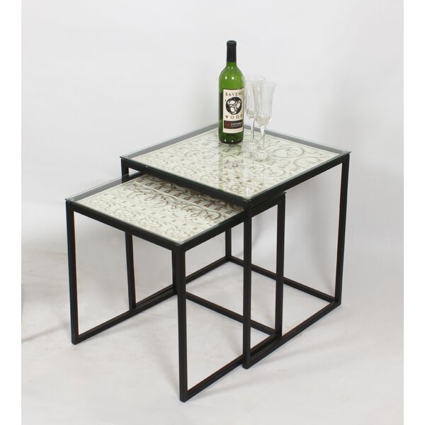 Review Glass Top Frame Nesting Table