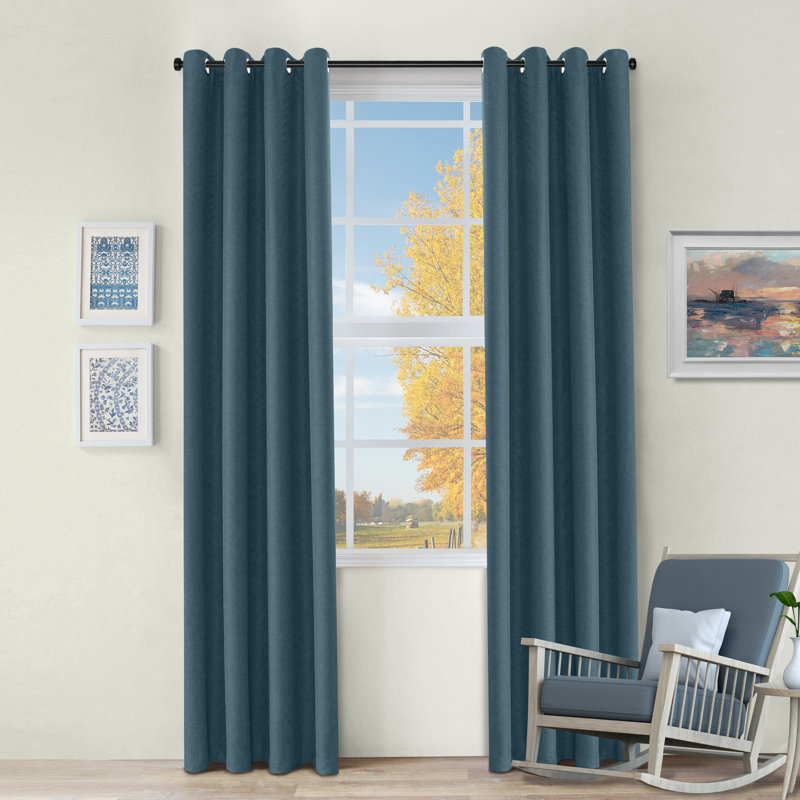 Solid Color Self-Sticky Blackout Curtains Thermal Insulated Window Drapes Panel