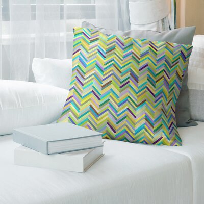 Herringbone Euro Pillow East Urban Home Color: Green/Yellow, Fill Material: Poly Fill, Cover Material: Poly Twill
