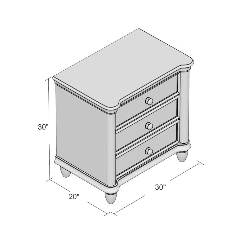 Alcott Hill Bancroft Woods 3 Drawer Nightstand & Reviews Wayfair