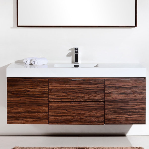 Tenafly 59 Wall-Mount Single Bathroom Vanity Set b