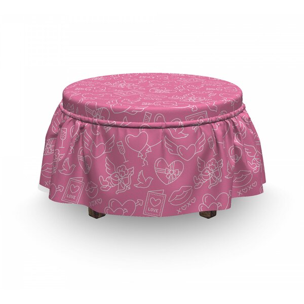Romantic Celebration Outline Ottoman Slipcover (Set Of 2) By East Urban Home
