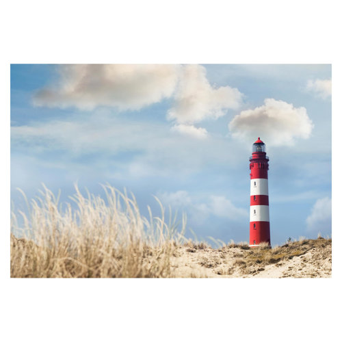 Lighthouse in the Dunes 1.9m x 288cm Textured Matt Peel & Stick Wall Mural East Urban Home