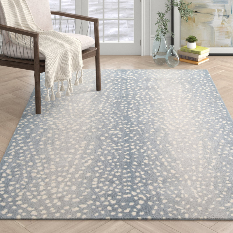 Woodland Animal Print Hand Tufted Wool Blue Area Rug Reviews Woodland Animal Print Hand Tufted Wool