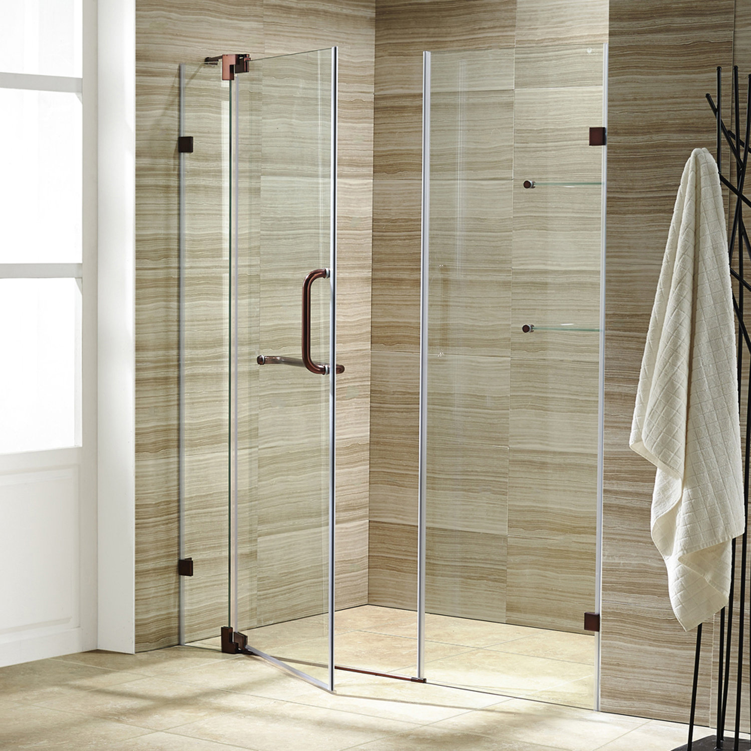 Vigo Pirouette 48 X 72 Pivot Frameless Shower Door With Flex