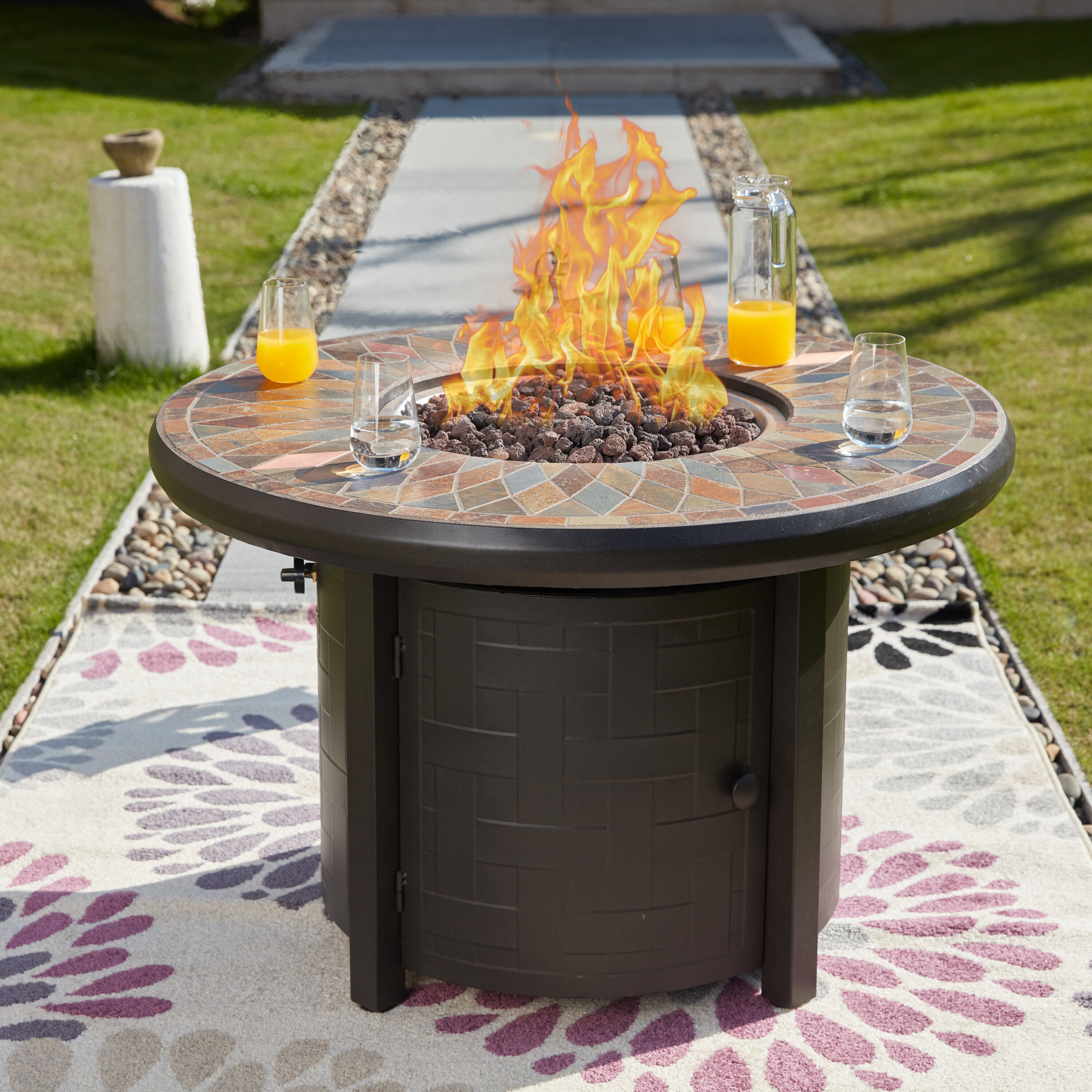 Ebern Designs Point Steel Propane Fire Pit Table Reviews Wayfair