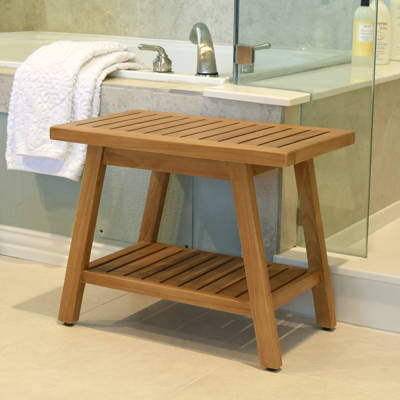 Contemporary Teak Shower Seat Reviews Birch Lane