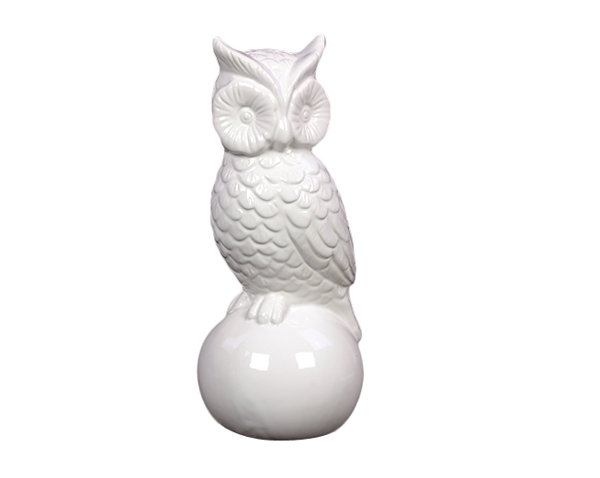 Ceramic Owl Gloss White by Urban Trends