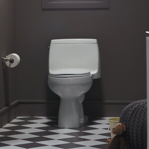 Santa Rosa Comfort Height One-Piece Compact Elongated 1.28 GPF Toilet with Aquapiston Flush Technology and Left-Hand Trip Lever