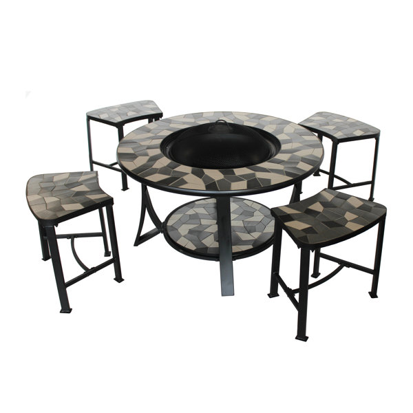 Ebern Designs Phenomenon Mosaic Tile Convertible 5 Piece Steel