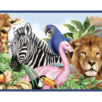 4 Walls Jungle Animals Free Style 12 X 6 Wildlife Border