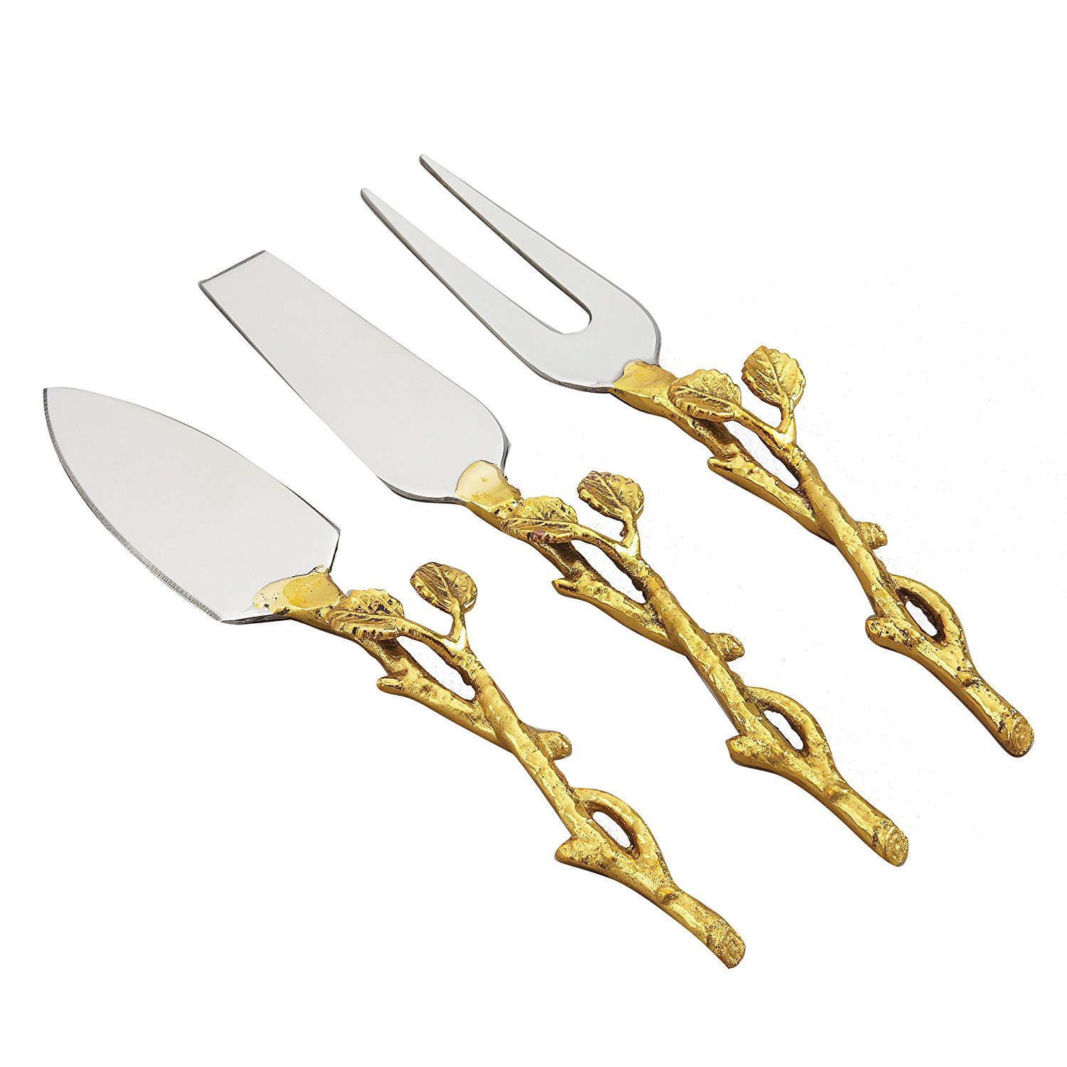 Rosdorf Park Elegance Gilt Leaf 3 Piece Spreader Set Wayfair