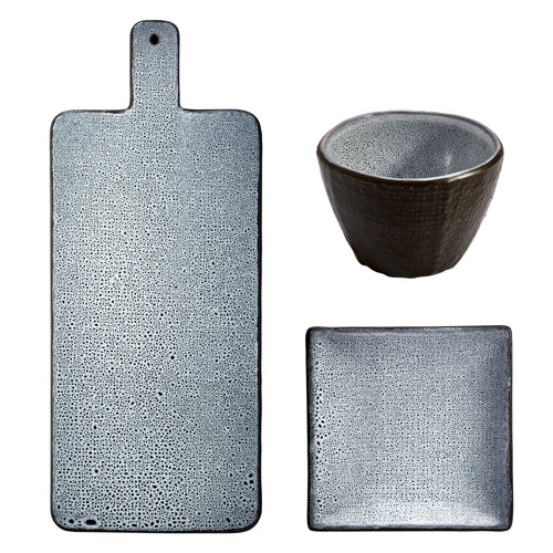 Lava 3 Piece Cheese Board, Platter and Condiment Server Set Fairmont and Main Ltd