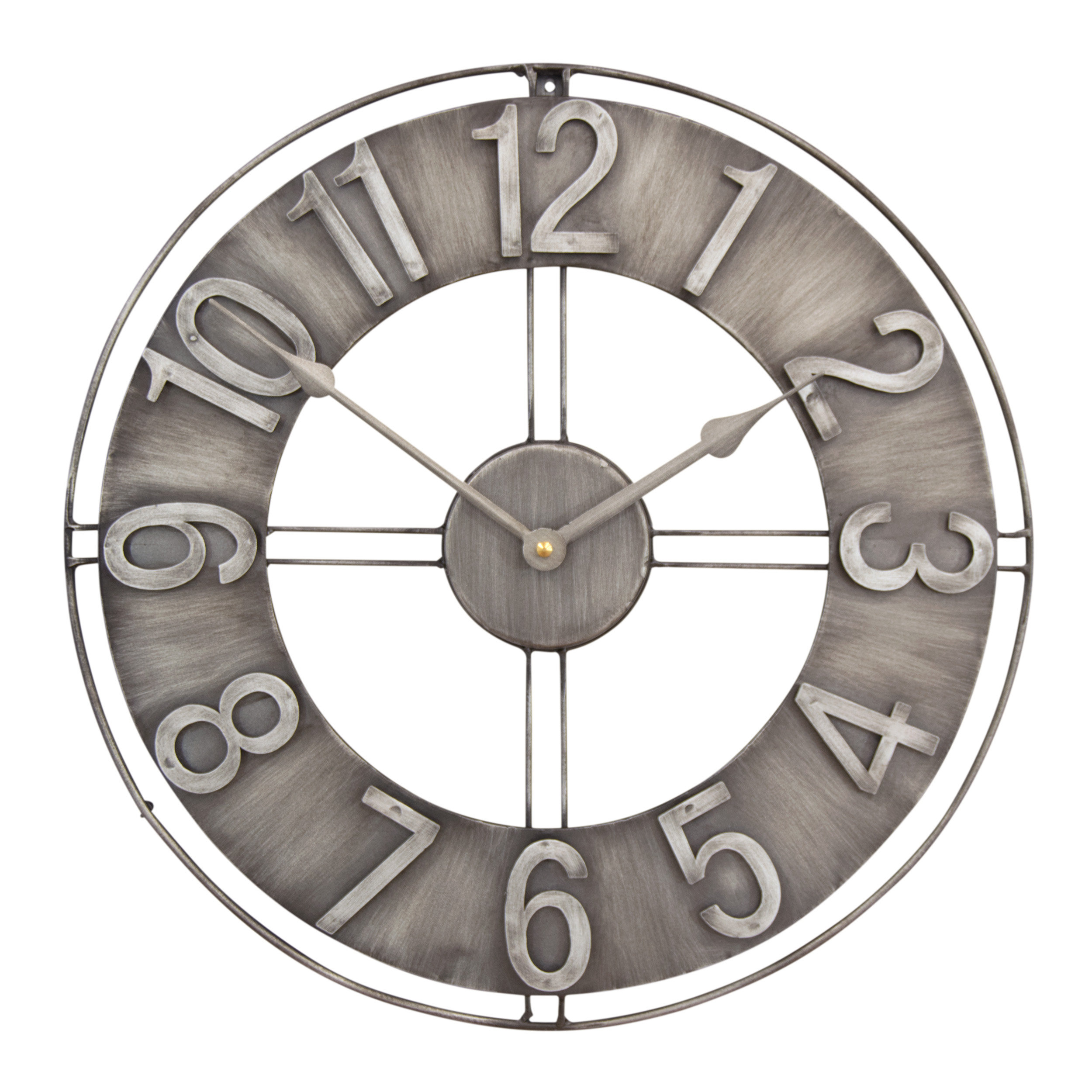 Brushed Steel Studio Designs Home Industrial Loft 15 Inches Metal Wall Clock Home Dcor Clocks