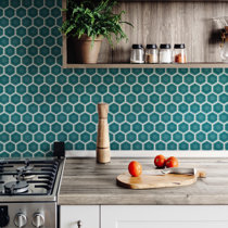 Wayfair | Green Hexagon Backsplash Tile You'll Love in 2022