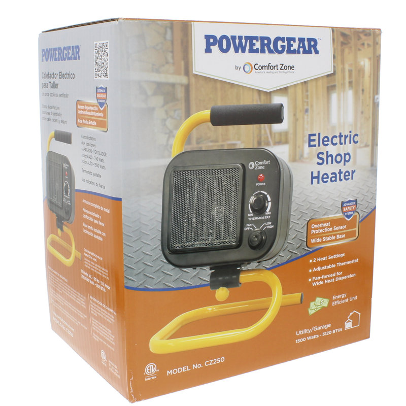 Comfort Zone Powergear Shop 1 500 Watt Electric Fan Utility Heater