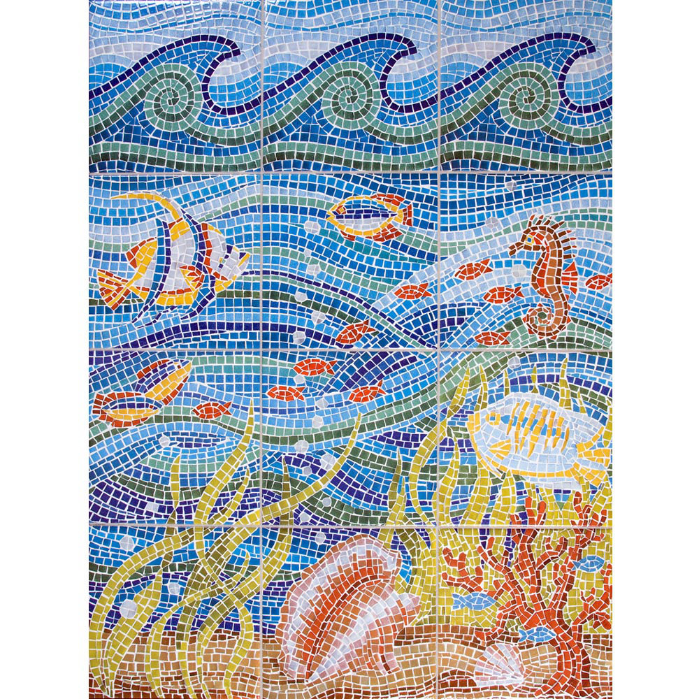 Imagine Tile Inc 24 X 32 Ceramic Under The Sea Decorative Imagine Tile Inc 24 X 32 Ceramic