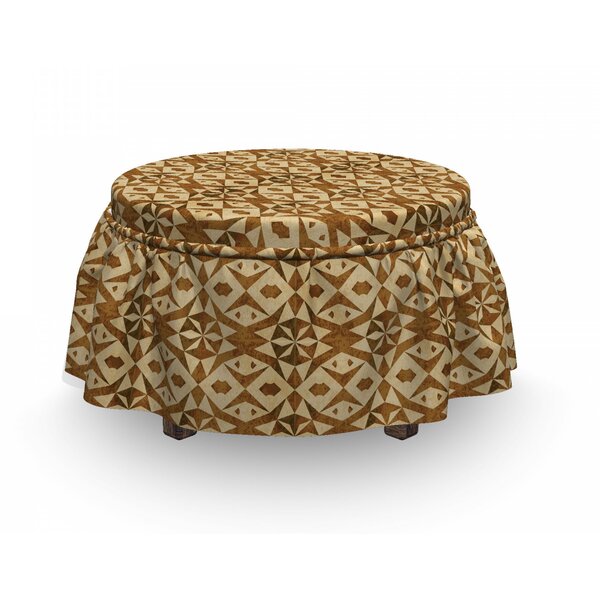 Abstract Fractal Geometry Ottoman Slipcover (Set Of 2) By East Urban Home