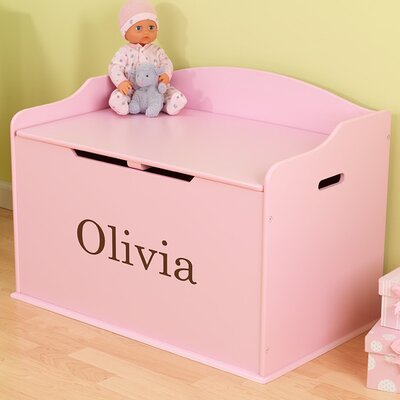 toy box personalized pink boxes austin kidkraft storage bench toys chests wooden gift gifts benches trunks cat personalizationmall findgift kid