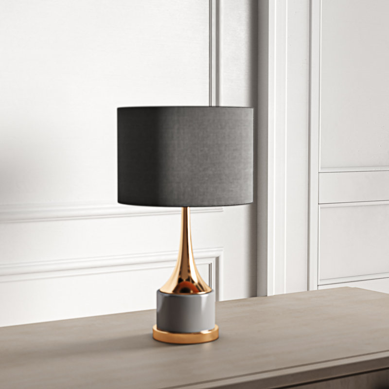 gray and gold lamp