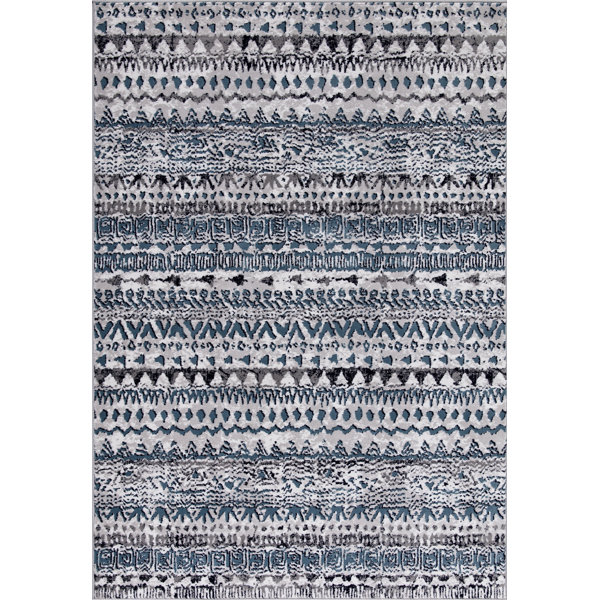 Paugh Premium Transitional Blue/Gray Area Rug by Union Rustic