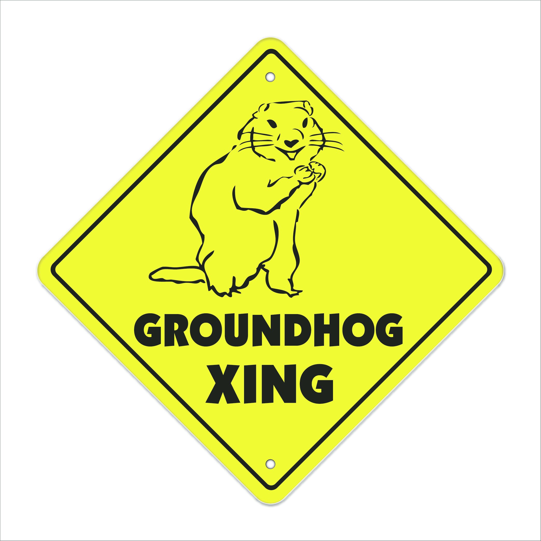 *Aluminum* Woodchuck Crossing Funny Metal Novelty Sign 12"x12"